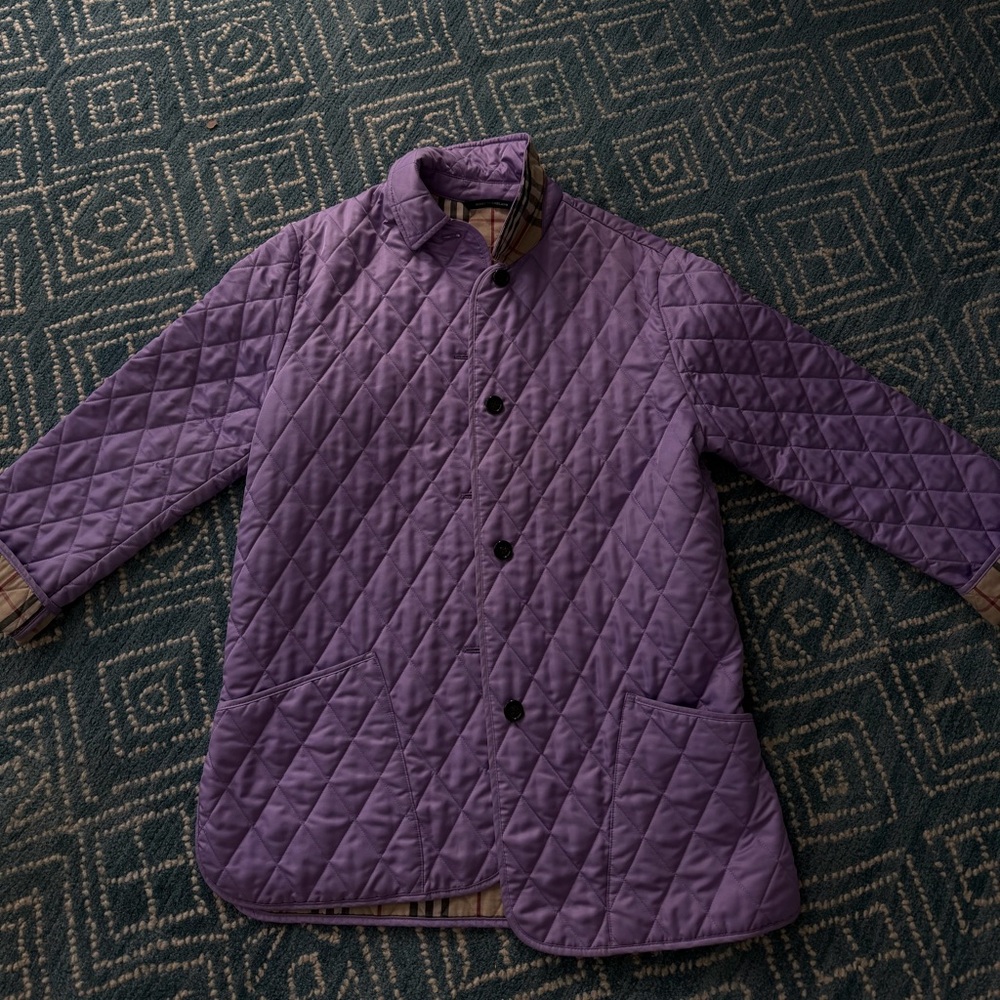 Burberry lavender lightweight puffer jeacket sz L | S17.5 B46